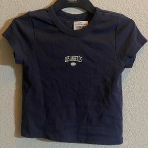 New blue Brandy Melville cropped tee, fits as xs, New with tags